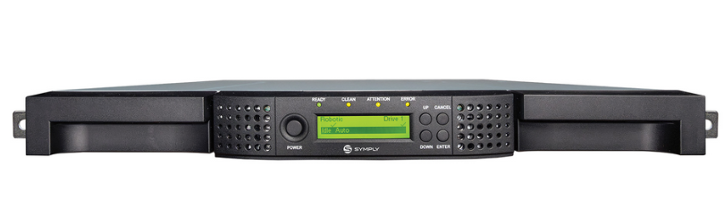 SymplyPRO XTL 8 Slot 1U Autoloader with 1 x LTO-8 Half-Height Tape Drive 8Gb FC Rackmount Kit 3Yrs